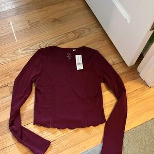 NWT Women’s Size Small Pacsun Long Sleeve Dark Red/Maroon Top